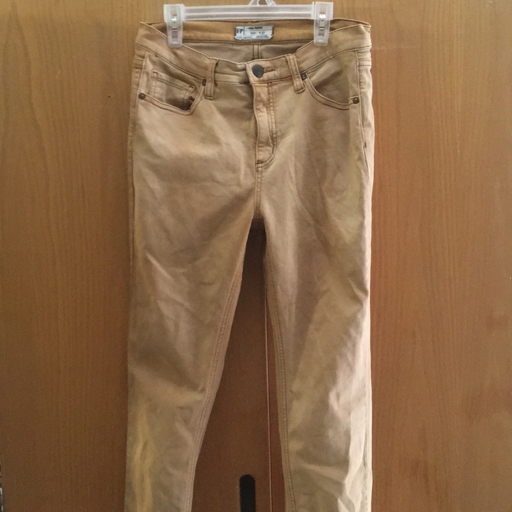 Free People Brown/Gold Jegging High-waisted 27